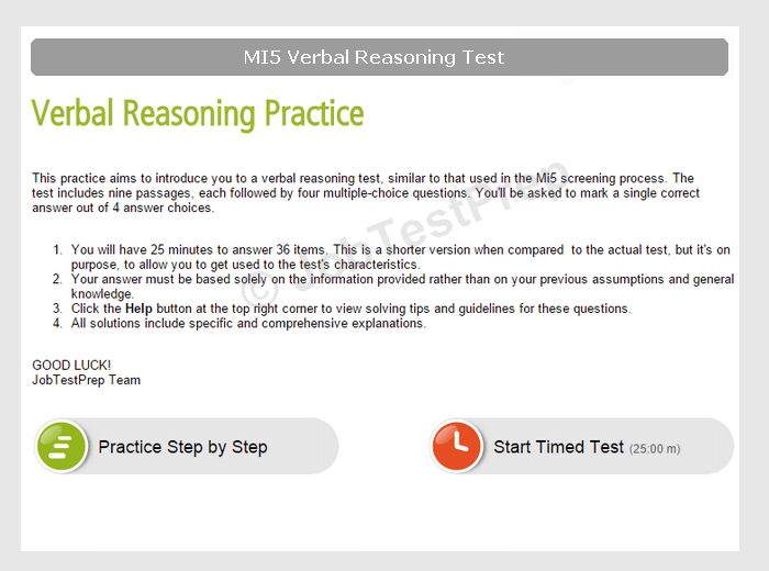 MI5 Online Test, Verbal Reasoning, Assessment Centre - JobTestPrep
