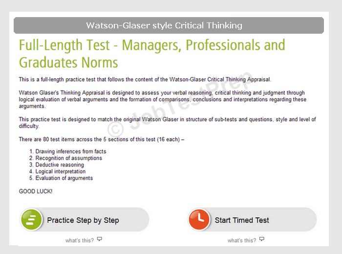 Watson Glaser Test 2021 Free Sample Test & Practice JobTestPrep