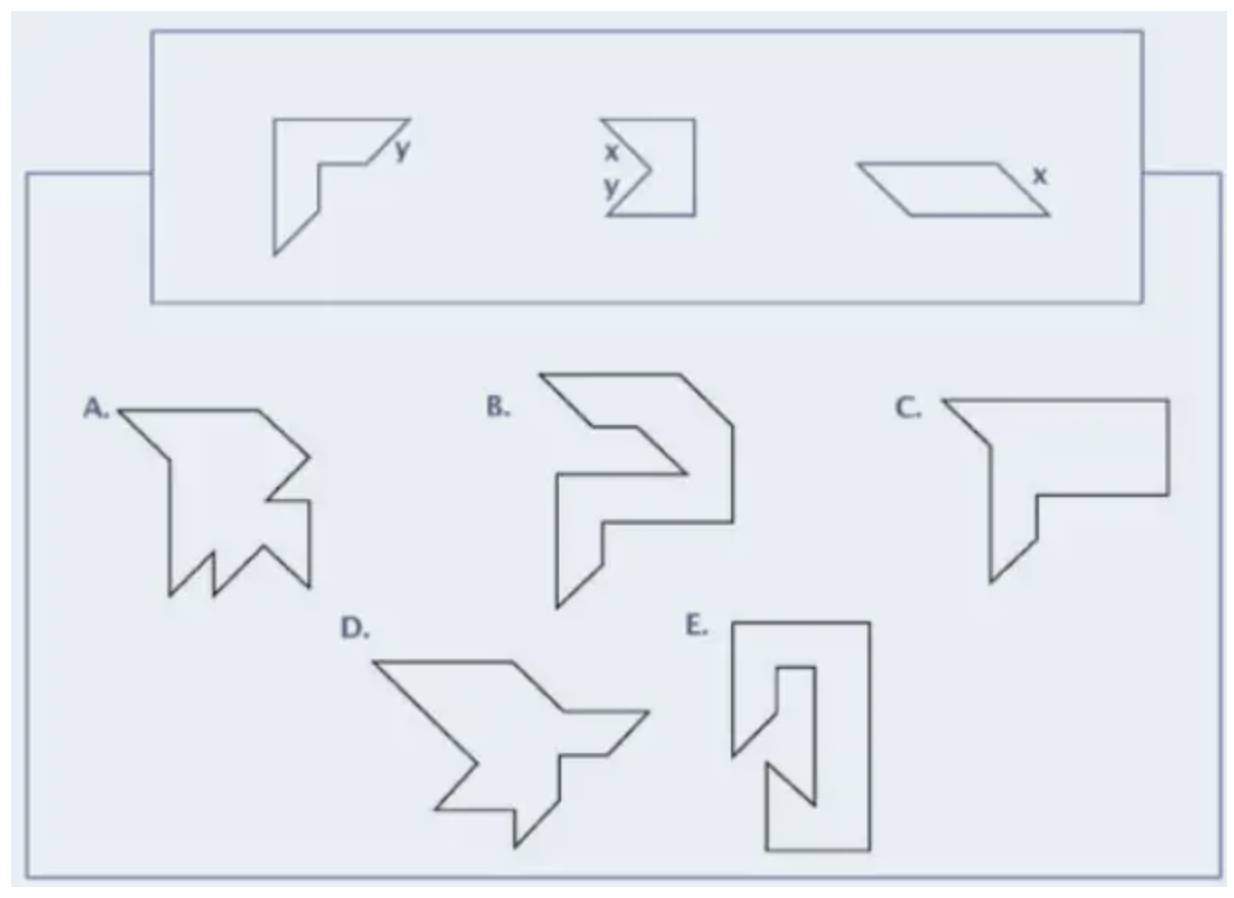 RAF DAA Spatial Reasoning Section Sample Question