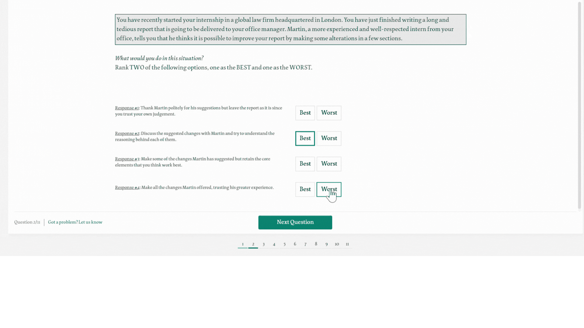 l&g strengths test examples