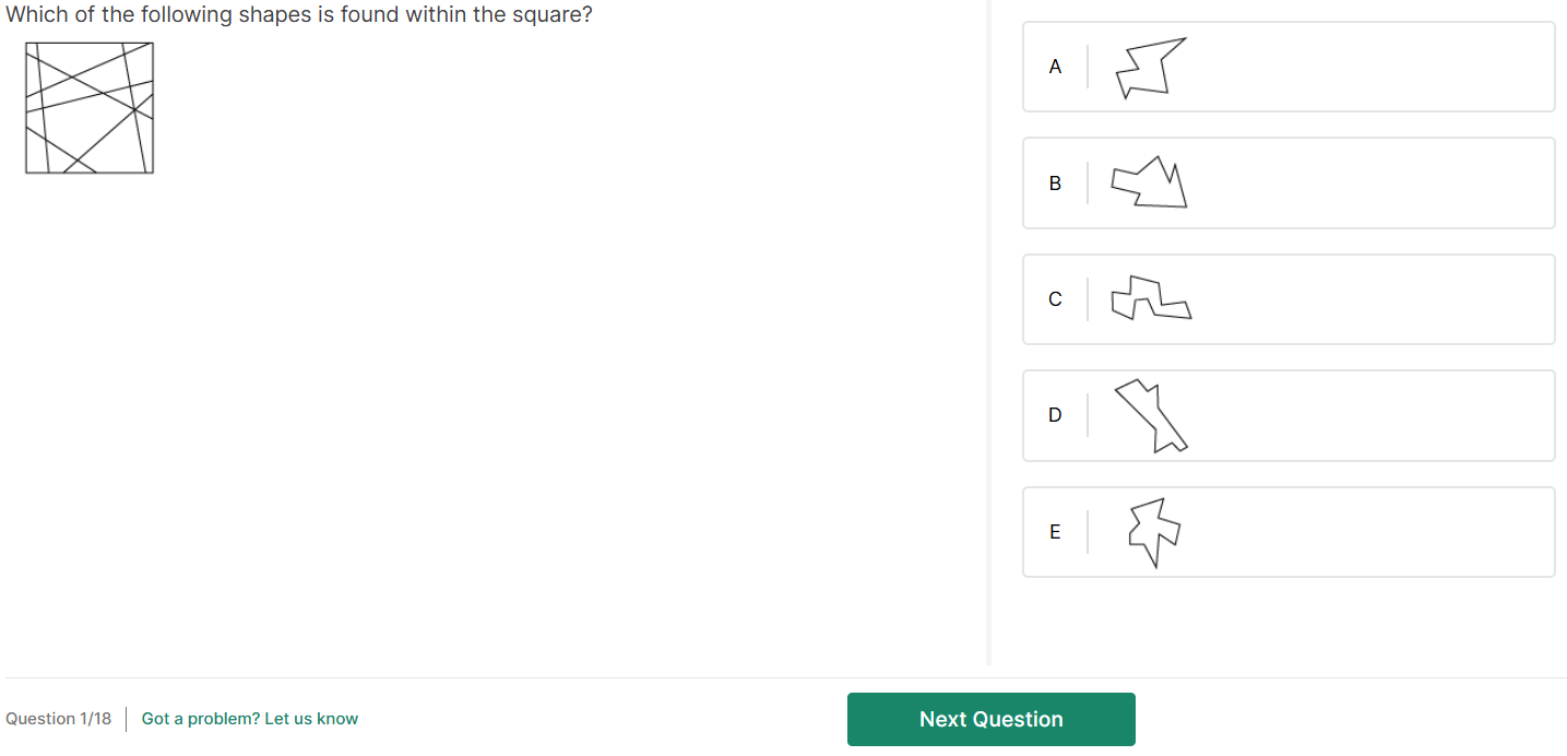 graduate aptitude spatial sample