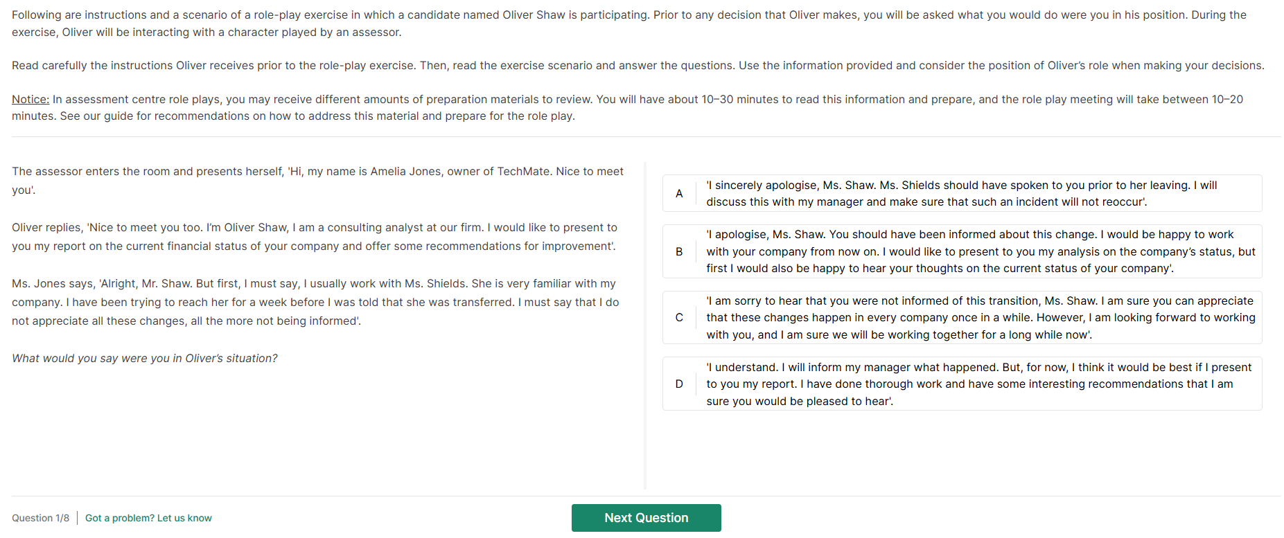 qatar airways role play sample