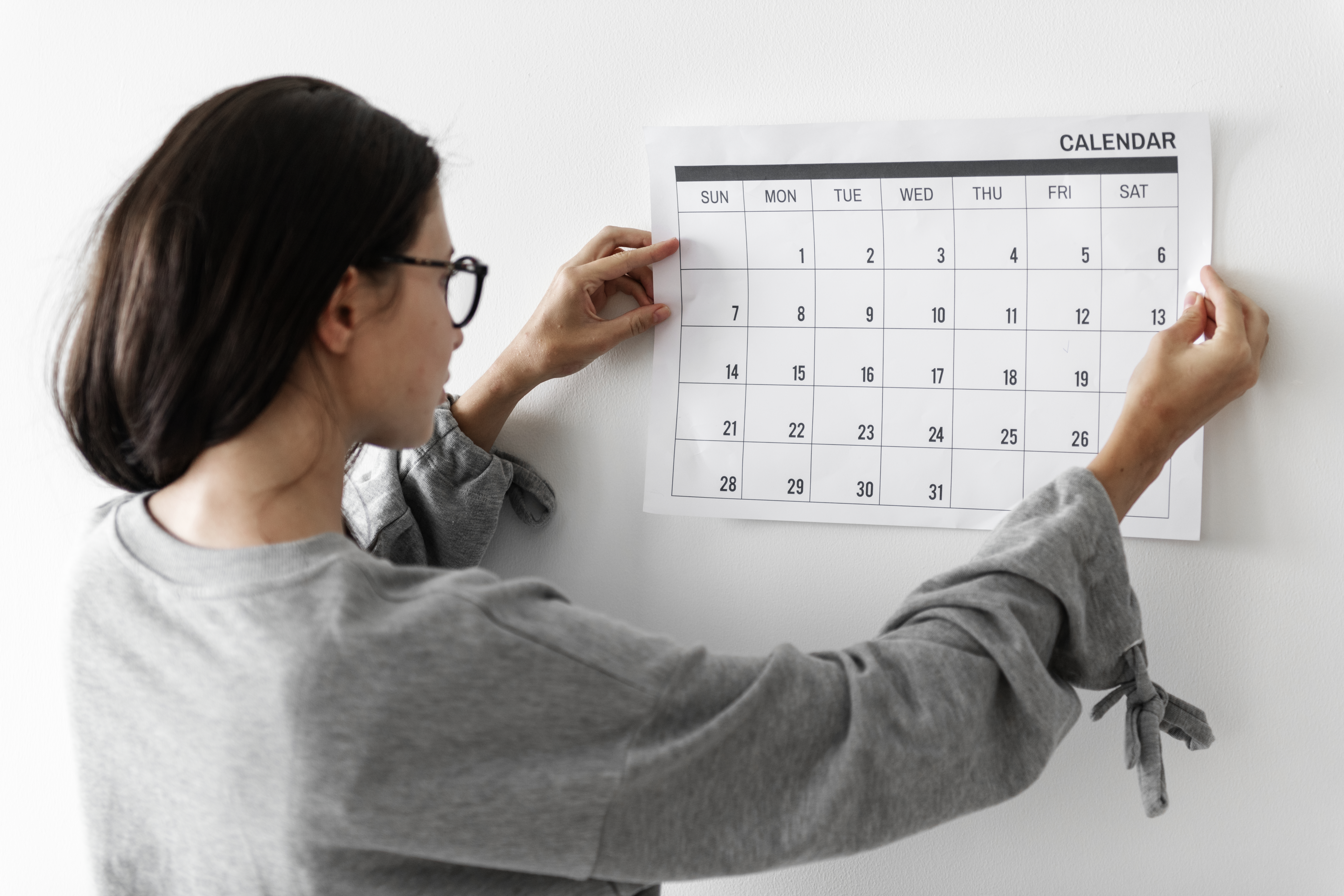 making appointment on a calendar